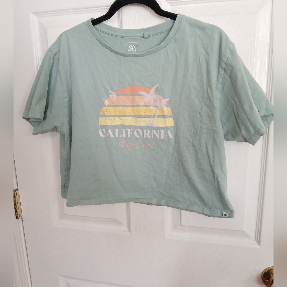 Rip Curl Pastel Green California Crop Top Surf Beach Summer Vacation Cruise
